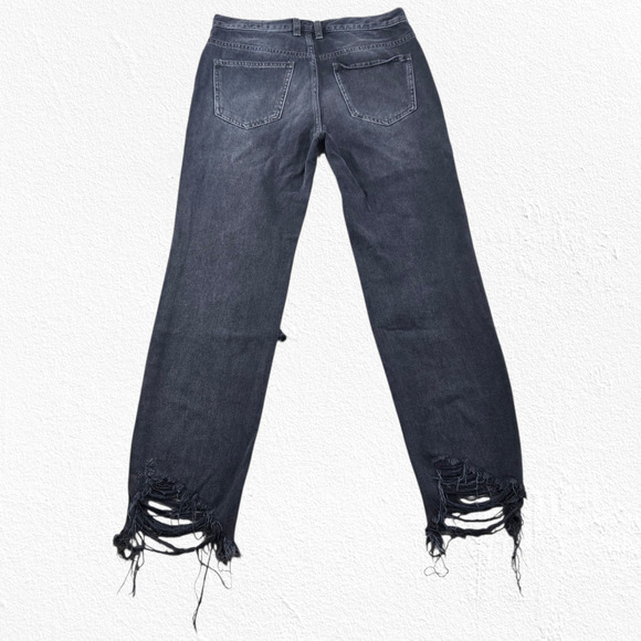 We The Free Black Distressed Mid Rise Crop Free People Grunge Jeans Size 26 - Picture 10 of 10